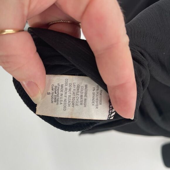 Susan Lawrence NEW long sleeve black stretch top blouse shirt - Picture 5 of 11